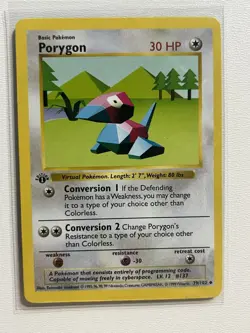 Pokemon Porygon 39/102 1st Edition Base Set WOTC - Image 1
