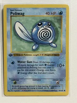 Pokemon Poliwag 59/102 1st Edition Base Set WOTC - Image 1