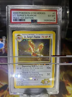 2000 POKEMON GYM HEROES HOLO-1ST EDITION #7 LT. SURGE'S FEAROW - Image 1