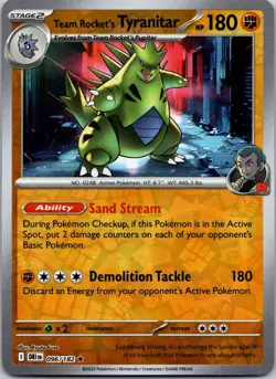 Team Rockets Tyranitar Reverse Holo 096/182 Destined Rivals NM Pokemon - Image 1
