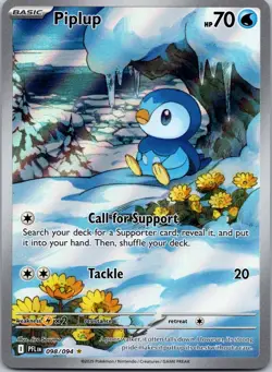 Piplup 098/094 IR Illustration Rare Holo Pokemon 2025 Phantasmal Flames NM - Image 1