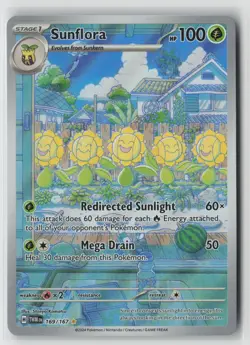 Sunflora 169/167 Illustration Rare Twilight Masquerade Pokemon Holo Near Mint - Image 1