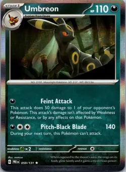 Pokemon TCG Umbreon 059/131 Prismatic Evolutions Holo Near Mint - Image 1