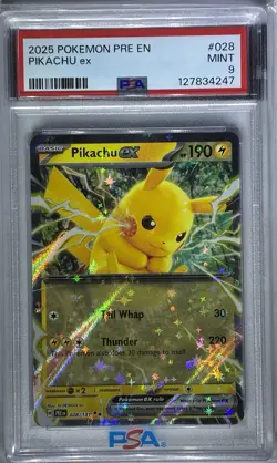 2025 Pokemon Scarlet & Violet Prismatic Evolutions Pikachu Ex 028/131 - Image 1