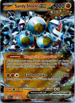 Pokemon Sandy Shocks ex 108/182 Paradox Rift Double Rare Holo NM - Image 1
