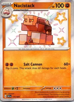 Pokemon TCG Naclstack Scarlet & Violet: Paldean Fates 177/091 Holo Shiny Rare - Image 1