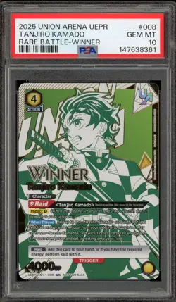 Union Arena Tanjiro Kamado Rare Battle Winner #008 PSA 10 Gem Mint - Image 1