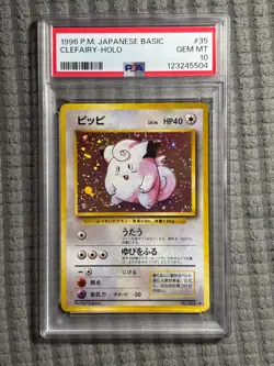 1996 Pokemon Basic Base Set Japanese #035 Clefairy Holo PSA 10 GEM MINT - Image 1