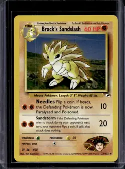 2000 Pokemon Gym Heroes Brock's Sandslash #23/132 - Image 1