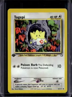2000 Pokemon Neo Genesis 1st Edition Togepi #51/111 - Image 1