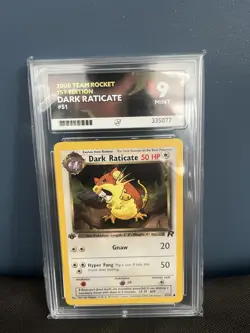 Pokemon Dark Raticate 1st Edition Team Rocket 51/82 PSA 9 Mint - Image 1