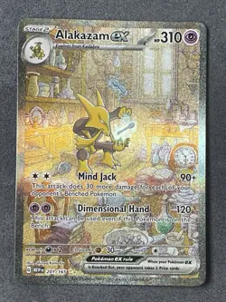 Pokemon TCG Alakazam EX 201/165 151 SIR Good Condition - Image 1