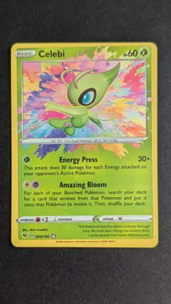 Celebi 009/185 Amazing Rare - SWSH Vivid Voltage - Pokemon TCG Card - Image 1