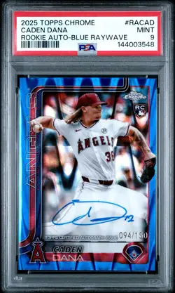 2025 Topps Chrome Caden Dana #RA-CAD Blue RayWave Refractor Auto /150 PSA 9 (RC) - Image 1
