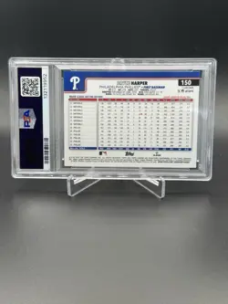 2025 Topps Chrome Logofractor Bryce Harper SP Gold 50/50 PSA 9 #150 Bookend - Image 2