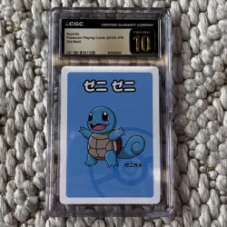CGC 10 PRISTINE Squirtle Old Maid 2019 Japanese Red Back Pokemon Card - Image 1