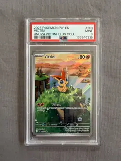 PSA 9 Victini Pokemon Card TCG - 2025 Black Star Promo Set #208 - Image 1
