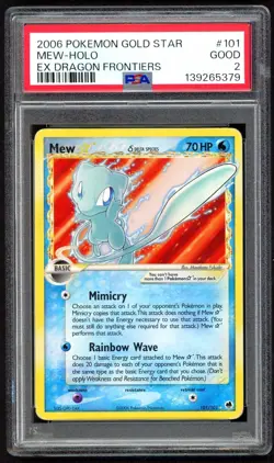 Pokemon Cards - PSA 2 Mew 101/101 - Gold Star Ex Dragon Frontiers - GOOD PSA2 - Image 1