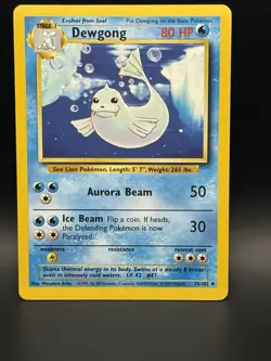 Pokemon TCG Dewgong Base Set Unlimited Uncommon Card 25/102 Regular - Image 1