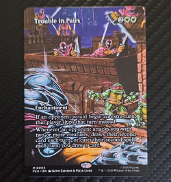 Magic: The Gathering Trouble in Pairs Enchantment Borderless TMNT M0003 - Image 1