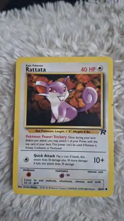 Pokemon Card Rattata 66/82 Team Rocket Set WOTC 2000 Vintage Common - Image 1