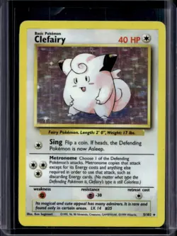 1999 Pokemon Unlimited Clefairy Rare Holo #5/102 - Image 1