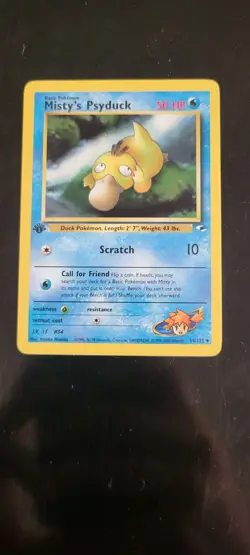 Pokemon Card - Misty's Psyduck Gym Heroes 54/132 Uncommon 1st Edition NM - Image 1