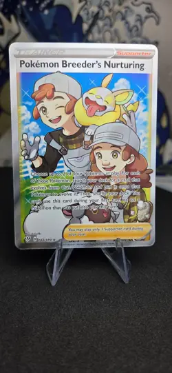 Pokemon Breeder's Nurturing (Full Art) 188/189 Darkness Ablaze Holo, Near Mint - Image 1