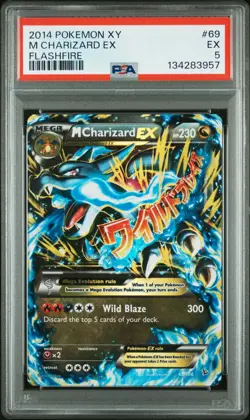 2014 POKEMON XY FLASHFIRE #69 M CHARIZARD EX PSA 5 - Image 1