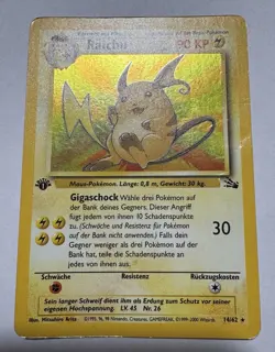 Raichu Holo 14/62 Pokemon Karte 1. Edition Deutsch 1999 played - Image 1