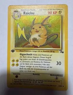 Raichu Holo 14/62 Pokemon Karte 1. Edition Deutsch 1999 played - Image 2