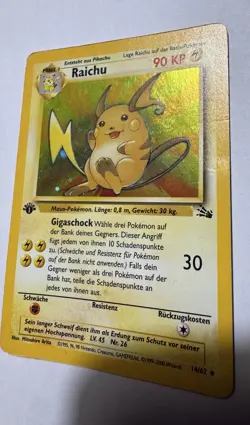 Raichu Holo 14/62 Pokemon Karte 1. Edition Deutsch 1999 played - Image 3