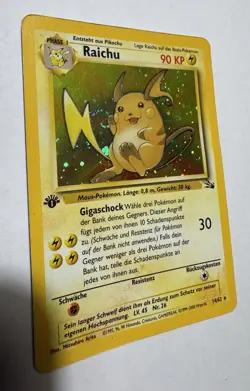Raichu Holo 14/62 Pokemon Karte 1. Edition Deutsch 1999 played - Image 4