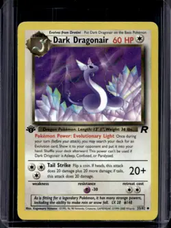 2000 Pokemon Team Rocket First Edition Dark Dragonair #33/82 - Image 1