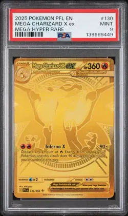 Pokemon Mega Charizard X ex 130/094 Phantasmal Flames Mega Hyper Rare Holo PSA 9 - Image 1