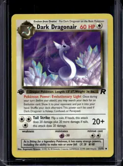 2000 Pokemon Team Rocket First Edition Dark Dragonair #33/82 - Image 1