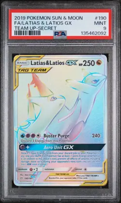 LATIAS & LATIOS GX 190/181 SECRET TEAM UP POKEMON PSA 9 - Image 1