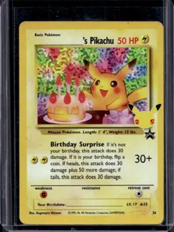 2021 Pokemon SWSH Celebrations Birthday Pikachu Classic #24 - Image 1