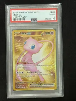 2023 POKEMON MEW EN-151 #205 MEW ex HYPER RARE PSA 9 - Image 1