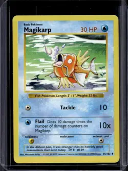 1999 Pokemon Shadowless Magikarp #35/102 - Image 1
