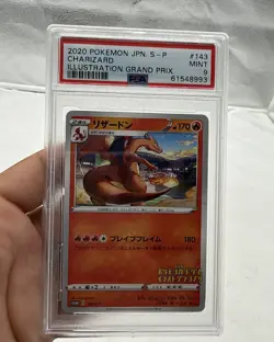 2020 Pokemon Japanese Illustration Grand Prix Illustrator Charizard #143 PSA 9 - Image 1