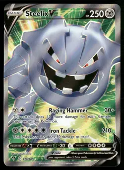 Steelix V (Full Art) Ultra Rare SWSH04: Vivid Voltage 176/185 NM Pokemon TCG - Image 1