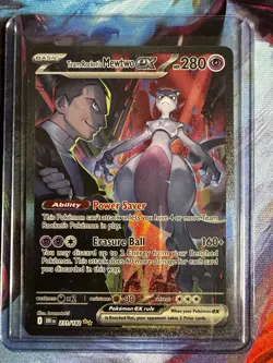 Pokemon Team Rocket's Mewtwo EX Holo 231/182 Sv10 Special Illustration Rare - Image 1