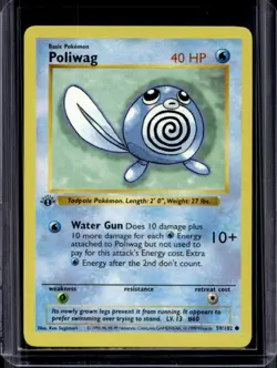 1999 Pokemon 1st Edition Poliwag #59/102 - Image 1
