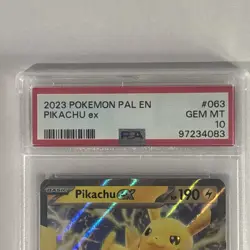 2023 Pokemon PAL EN Paldea Evolved Pikachu ex 63/193 🔥PSA 10 🔥 - Image 2