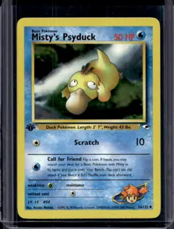 2000 Pokemon Gym Heroes 1st Edition Misty's Psyduck #54/132 - Image 1