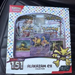 Pokemon TCG Scarlet and Violet - 151 Alakazam ex Collection Box - 4 Packs - Image 1