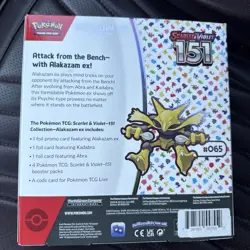Pokemon TCG Scarlet and Violet - 151 Alakazam ex Collection Box - 4 Packs - Image 2