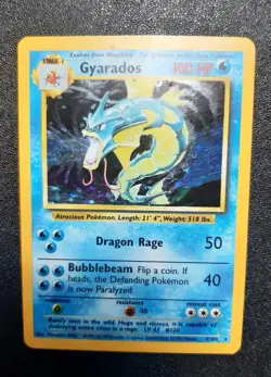 Pokemon TCG Gyarados Base Set 6/102 Holo Unlimited Holo Rare- USED w/Blue Sleeve - Image 2