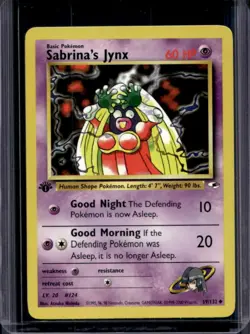 2000 Pokemon Gym Heroes 1st Edition Sabrina's Jynx #59/132 - Image 1